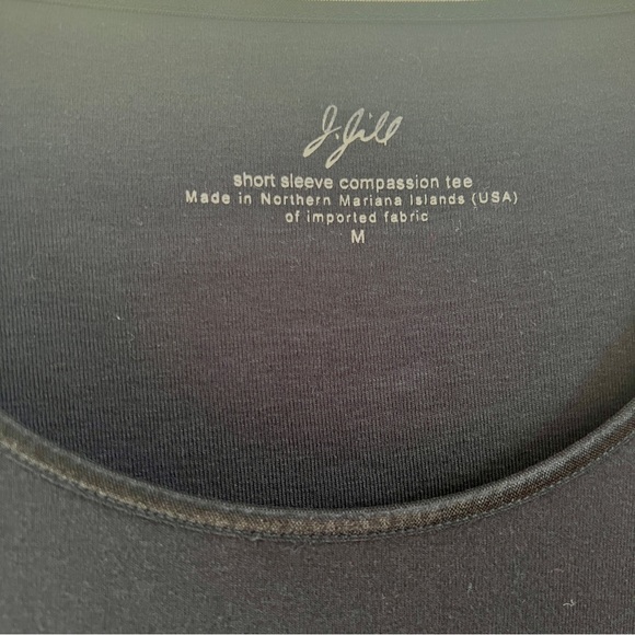J.Jill T black short sleeve top Sz M Compassion T black - Picture 4 of 6